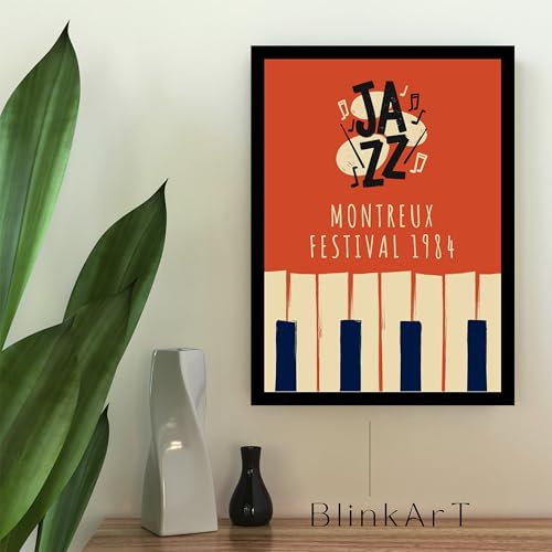 Image of BLINKART Jazz Montreux Festival Abstract Wall Art Painting Print Design |Aesthetic Wall Decor Photo Artwork Frame Decoration Hanging For Home Bedroom Living Room Office Wall Decor | T003 |13x10 Inches