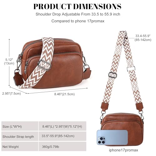 Image of TANTOMI Small Crossbody Bag for Women, Vegan Leather Shoulder Bags for Women, Travel Purse with Adjustable Shoulder Strap