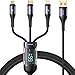 Produktbild Multi USB Kabel, wiregde 66W 3 in 1 Ladekabel Kabel Schnellladekabel mit LED Display 1,2m Nylon mit iP/Micro/USB Typ C Mehrfach Universal für Samsung Huawei Tablet