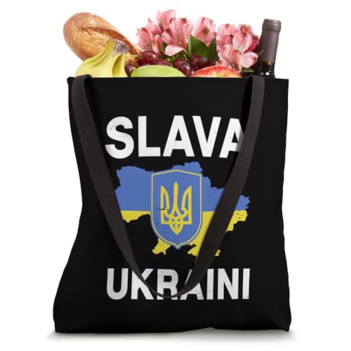 Bolsa tote Slava Ukraini con mapa de Ucrania para mostrar apoyo y orgullo ucraniano miniatura 4