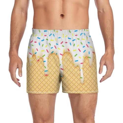 Image of Men's Boxer Shorts Cotton Loose Underwear with Button Fly