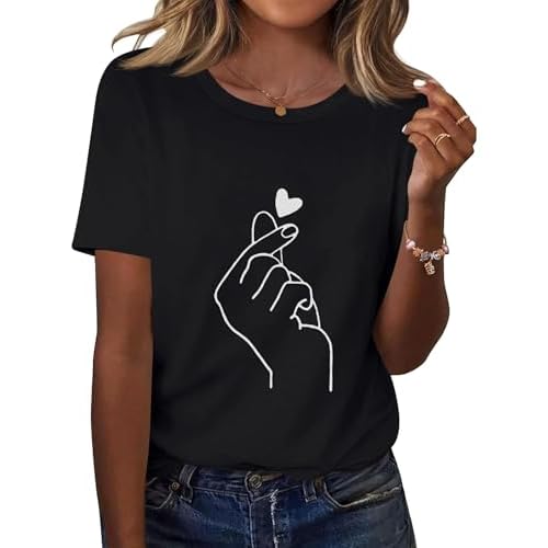 Kistore Womens Crew Neck Short Sleeve Tops Dressy Casual Blouses Summer Shirts S-3XL