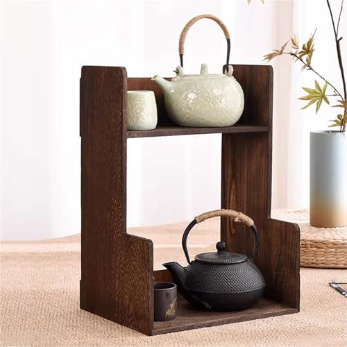 Estantería escalonada pequeña de madera con diseño antiguo y estructura simple para libros 6