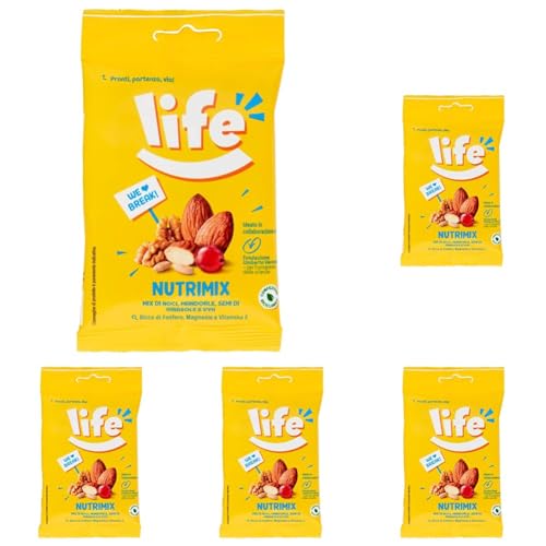 Life Nutrimix Break, Mix Frutta Secca, Ideato con Fondazione Umberto Veronesi, Snack Frutta Disidratata e Semi, Mix di Mandorle, Cranberries, Nocciole, Semi di Girasole e Semi di Zucca, 30 Grammi
