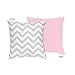 Pink and Gray Chevron Zig Zag Decorative Accent Throw Pillow by Sweet Jojo Designs