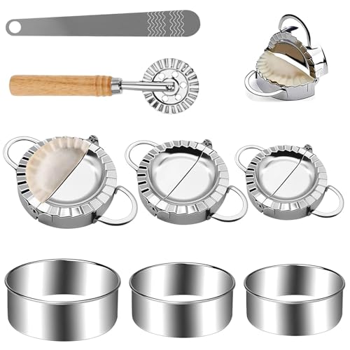 Dulynva 8 Stück Ravioli Former Dumpling Maker Set Teigtaschenformer Edelstahl Empanadas Maker...
