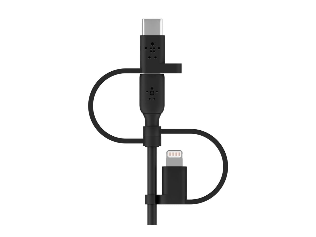 Belkin Evrensel Kablo (3'ü 1 arada USB-C, Lightning, Micro-USB Şarj Kablosu) Akıllı Telefonları, Tabletleri, Güç Bankalarını ve daha fazlasını şarj edin (3,3 ft/1 m)