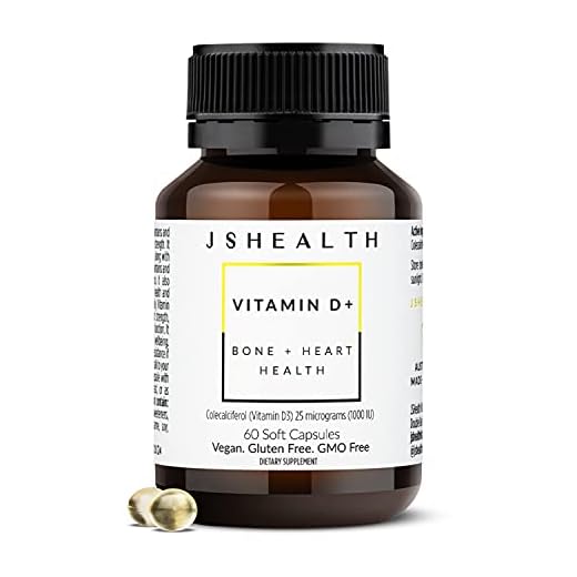 JSHealth Vitamin D3 1000iu Supplement for Healthy Muscle Function, Bone and Heart Health, and Immune Support