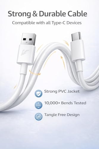 Image of Flash 44W Fast Charging USB Type C Mobile Data Charging Cable for V40 /V30 /V29 /V27 /V25 /V23e /V23 pro /V21 5G /Y200 /Iqoo 12 /Z9x /Neo 9 pro /Neo 7 pro /Z7 /Z7S /Z6 Lite /11 /Z6 44W /T1 /T2 /T3 /T3x