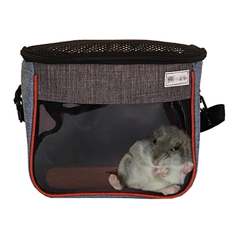 Small Animal Guinea Pig Hamster Squirrel Hedgehog Chinchilla Sugar Glider Ferret Parrot Rat Mouse Carrier Bag Travel Pets Pouch Purse Outgoing Outdoor Portable with Shoulder Strap (S, Light Blue) Cover