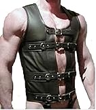 Mens Black Leather Corset Cincher Black Cow Leather Fully Lockable Bondage Male