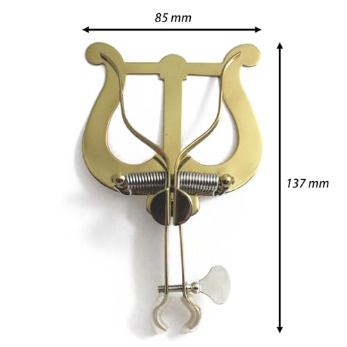 Soundman Marschgabel für Waldhorn (Farbe: Gold) - Praktischer Notenhalter für Marschumzüge - Stabiler Halt bei einfacher Anbringung