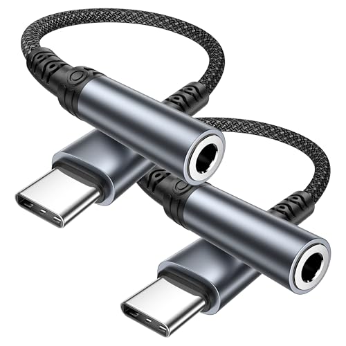 Adaptador USB C a Jack 3.5 mm, 2-Pack Adaptador Jack a USBC Adaptader Auriculares Type C Adaptader Cascos para iPhone 16 Pro Max/16 Plus/16e/15 Pro/15, iPad Pro/Air, Samsung S25 Ultra S24 S23 S22 S21 Adaptador USB C a Jack 3.5 mm, 2-Pack Adaptador Jack a USBC Adaptader Auriculares Type C Adaptader Cascos para iPhone 16 Pro Max/16 Plus/16e/15 Pro/15, iPad Pro/Air, Samsung S25 Ultra S24 S23 S22 S21