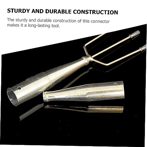 SUPVOX Adapter 2Pcs Metal Connector for Gardening Tool Handle Replacement and Extension Compatible with Hoes Rakes and Fishing Gear 5.3In Durable Metal Connector - Thumbnail 4