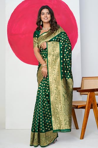 Image of Subham Saree for Woman Silk Cotton Kanjivaram | Soft Easy to Drape Daily Wear Sari with Blouse Fabric