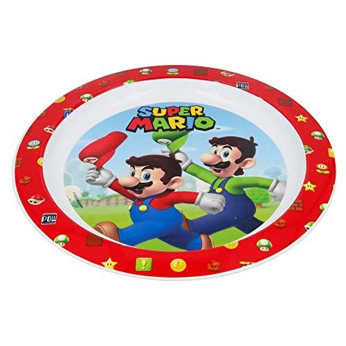 KINDERTELLER AUS BPA-FREIEM KUNSTSTOFF. MIKROWELLENSICHER | SUPER MARIO, Bunt