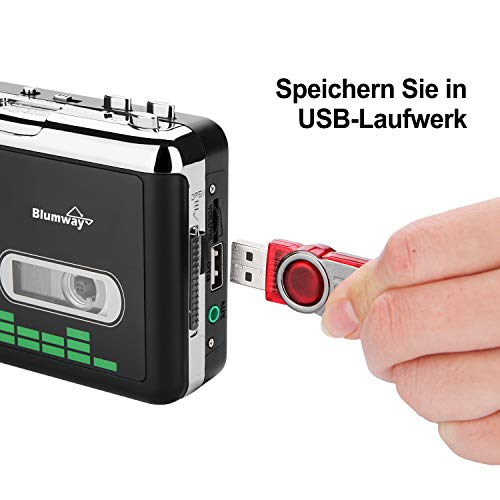 BlumWay USB cassette naar MP3converter, draagbare cassettespeler