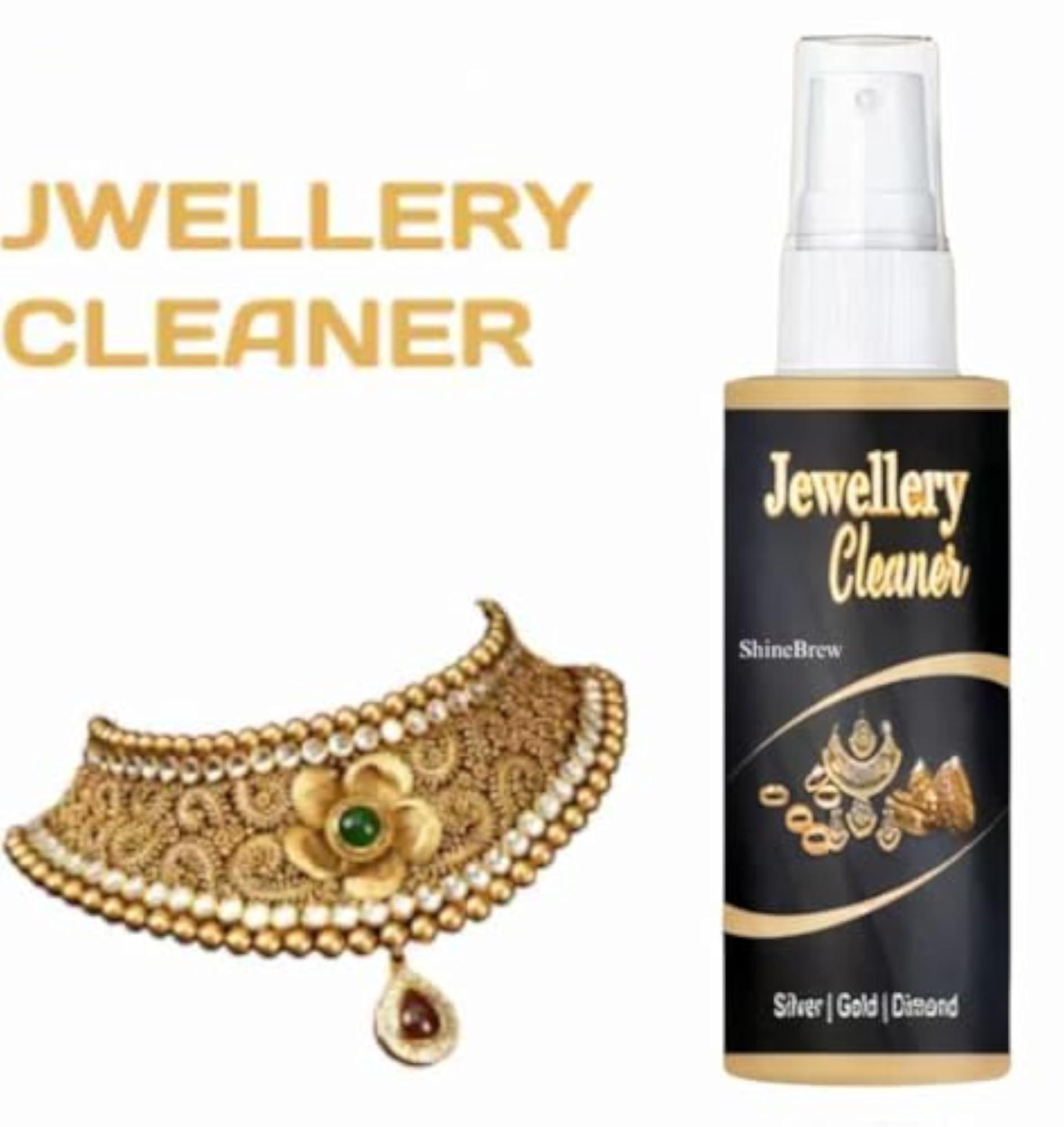 Jewellery Cleaner Spray for Diamond, Gold, Silver, and More