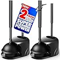 Denvlex 2Pack 2 in 1 Toilet Brush and Plunger Set, Extended Handle Plunger,Toilet Bowl Brush Plunger Set,Bathroom Cleaning Tools,Cleaning Brush,Toilet Brush Plunger Combo,Cleaning Supplies(Black)