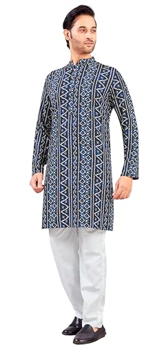 Image of Studio Shringaar Men's Polyester Relaxed Fit Straight Kurta