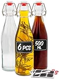 HIGIÉNICO Y SEGURO: Las botellas vacías para licor artesanal se pueden lavar en el lavavajillas. Gracias al tapón mecanico / abatible los liquidos permanecen almacenados de forma segura.