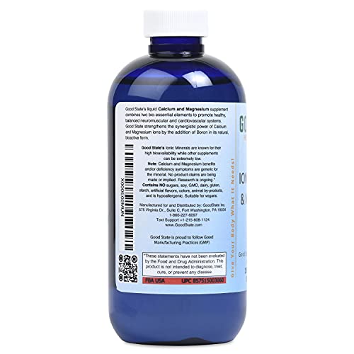 Good State Liquid Ionic Calcium And Magnesium (72 Mg Calcium Elemental, 63 Mg Magnesium Elemental, 500 Mcg Boron Elemental - 8 Fl Oz) #TOP2