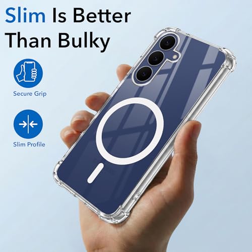 Image of Jkobi Shockproof Crystal-Clear Back Cover for Samsung Galaxy S25 FE (Magsafe Wireless Support | Drop & Camera Protection | Hard Polycarbonate)
