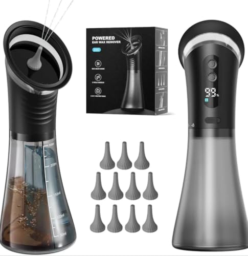 Image of Ear Vleaner E80 Powered Ear Wax Remover with 2-in-1 Water Tank | 3 Pressure Modes, 5-Hole Nozzle, 2000mAh Battery, 11 Nozzles Included, USB-C Charging