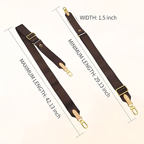 Shoulder Strap Adjustable Replacement For Pochette Accessories Wide Canvas Purse Strap With Metal Hooks For Crossbody Shoulder Bags (Brown) #TOP1