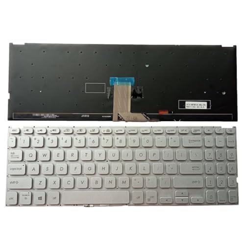 Clavier rétroéclairé avec touches argentées et disposition US pour X512D F512UA