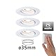 Paulmann 92971 Nova Mini Plus LED Einbauleuchte Coin Set rund schwenkbar, EasyDim dimmbar Weiß matt Aluminium Warmweiß 2700 K, Weiß Matt, 126 W, Schwenkbar (Ip23), 3 x 4,2 W