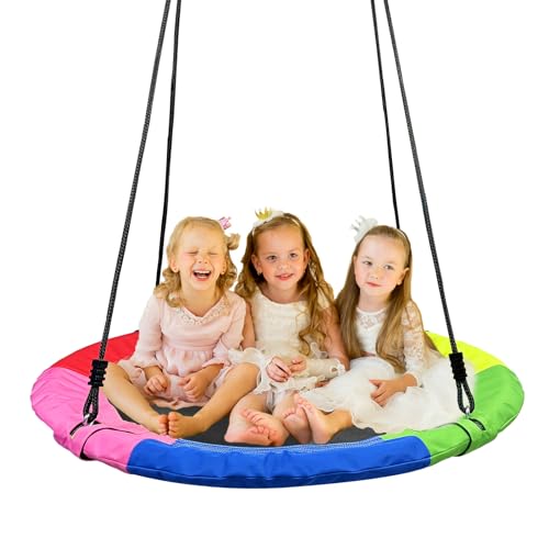 Tree Swing,Saucer Flying Swing 40 Inch for Kids,900D Oxford Waterproof, 900lbs Weight Capacity,with Adjustable Hanging Straps, for Backyard, Playground, and Camping, Gifts for Kids