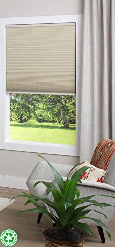 DEZ Furnishings QMAL704640 EcoHome 1.5â€ Blackout Honeycomb Shade, 100% Recycled Fabric, 70.5" W x 64" H, Alabaster