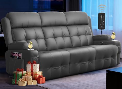 Tiooii RV Loveseat Recliner Sofa, 3-Seater Wall Hugger