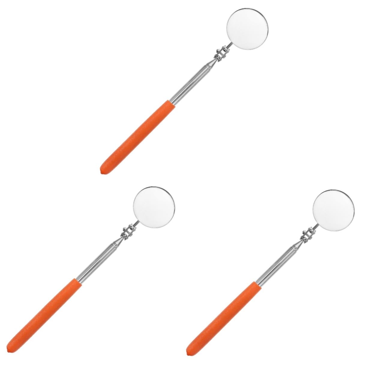 CHILDWEET 3pcs Telescoping Round Inspection Mirror Flexible Swivel Tool for Easy Access Tight Spaces for Mechanics Toolmakers and Home Portable Design