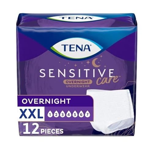 TENA Sensitive Care Overnight Incontinence Underwear for Women, XX-Large, 12 Count