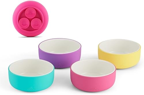 Miniatura 16 de Elk and Friends Juego de cuencos de porcelana para niños con funda de silicona | Alimentación para niños/bebés/pequeños | Apto para microondas y