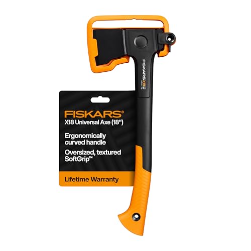 Image of Fiskars X18 Universal Axe 17.5 inch, Forged Steel Blade for Chopping Kindling & General Yard Maintenance, Ergonomic Curved FiberComp Handle & Low-Friction Coating for Clean Cuts in Fresh Wood
