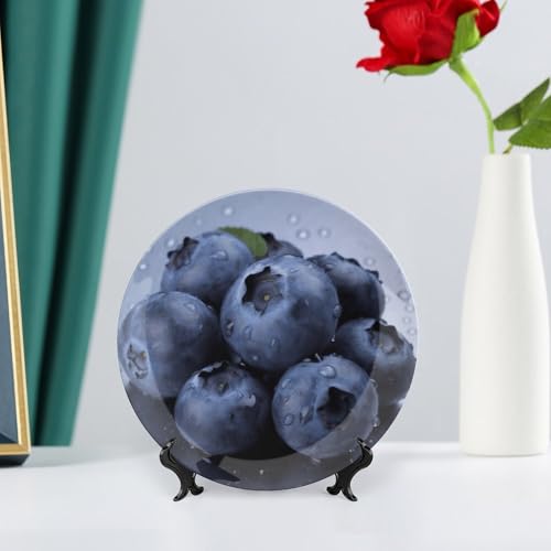 Plato decorativo Blueberry de porcelana Bone China 7 pulg miniatura 6