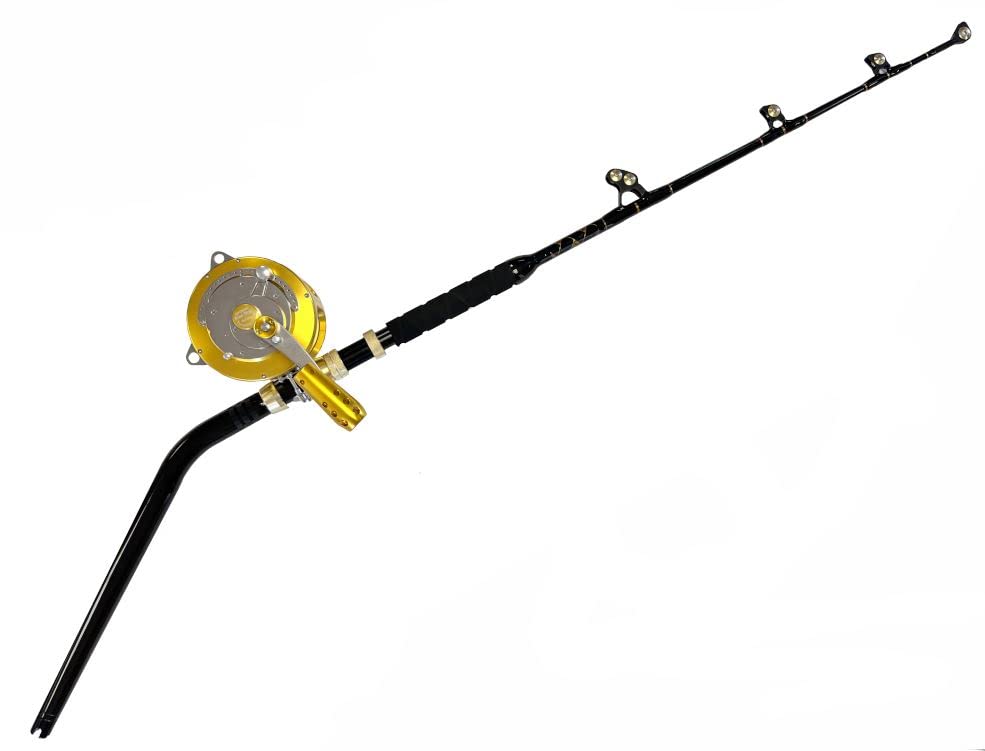 EatMyTackle 130W 2-Speed Reel on a 160-200lb Bent Butt Tournament Rod