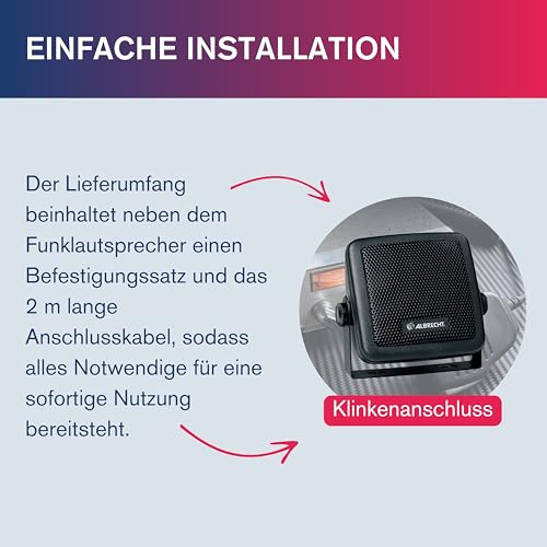 Albrecht CB-150 Funklautsprecher, 71150, 2m Kabel mit 3,5mm Stecke, Schwarz (Schwarz)