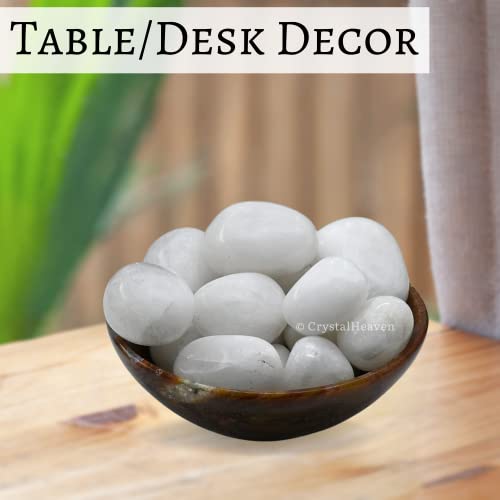 Image of Certified Snow Quartz Crystal Healing Tumbled Stone, Natural Polished Crystals for DIY Crafts, Manifestation, Meditation, Pooja Feng Shui and Reiki Healing (30 Grams)