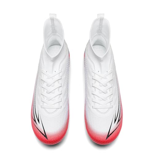 Image of Soccer Cleats for Mens Womens High Tops Lace Up Unisex Football Shoes Indoor Turf Soccer Shoes AG FG TF for Beginners to Advanced Players