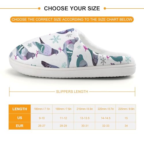 Grey Pigeons Cute Cotton Slippers Anti-slip House Shoe Slipper Indoor Outdoor2