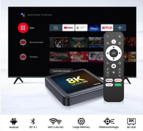 Image of 4K Android Smart TV Box | Built-in Chromecast | Voice Remote | OTT Apps Support (8 /128GB)