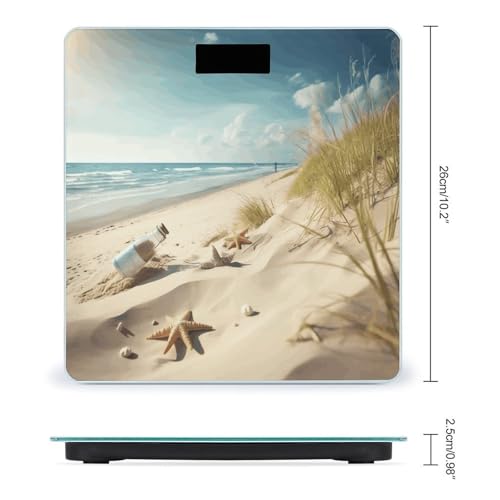 Báscula digital Beach Seaside vidrio templado para baño miniatura 2
