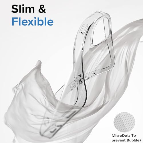 Image of VJS Back Cover Case Designed for Apple iPhone 14 Pro [6.1 inch] - Transparent, Soft Flexible TPU, Shockproof, Camera Bump, Clear and Military-Grade Drop Protection