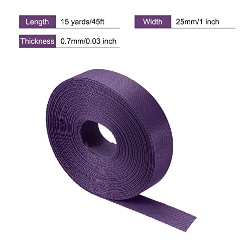 Image of MECCANIXITY Flat Nylon Webbing Strap 1 Inch 15 Yards Dark Purple for Backpack, Cargo Strap, Luggage-rack