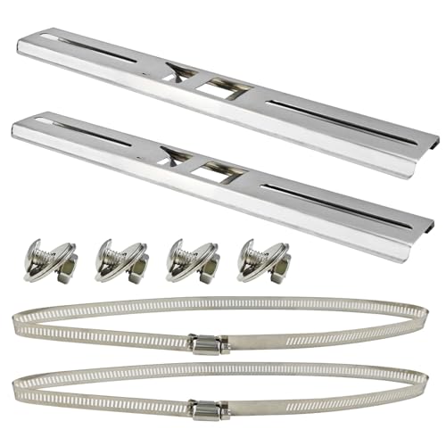 Soporte de Montaje Ajustable de 30 cm, con dos Abrazaderas Ajustables de 20 cm, Material del Soporte de Poste Acero Inoxidable, Adecuado para Cámaras de Vigilancia, Caja de Control Exterior (plata)