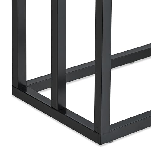 Relaxdays Toallero de pie, HBT: 76 x 45 x 21,5 cm, Metal, bambú, 3 Barras, baño, Negro/Natural - imagen 7